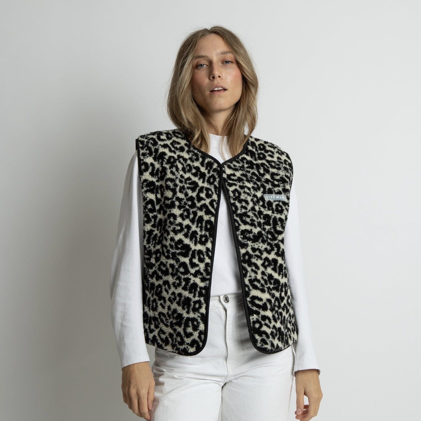 Teddy Fleece Weste "Leo Splashes" Weste Vivi Mari leo splashes black/sand S/M 