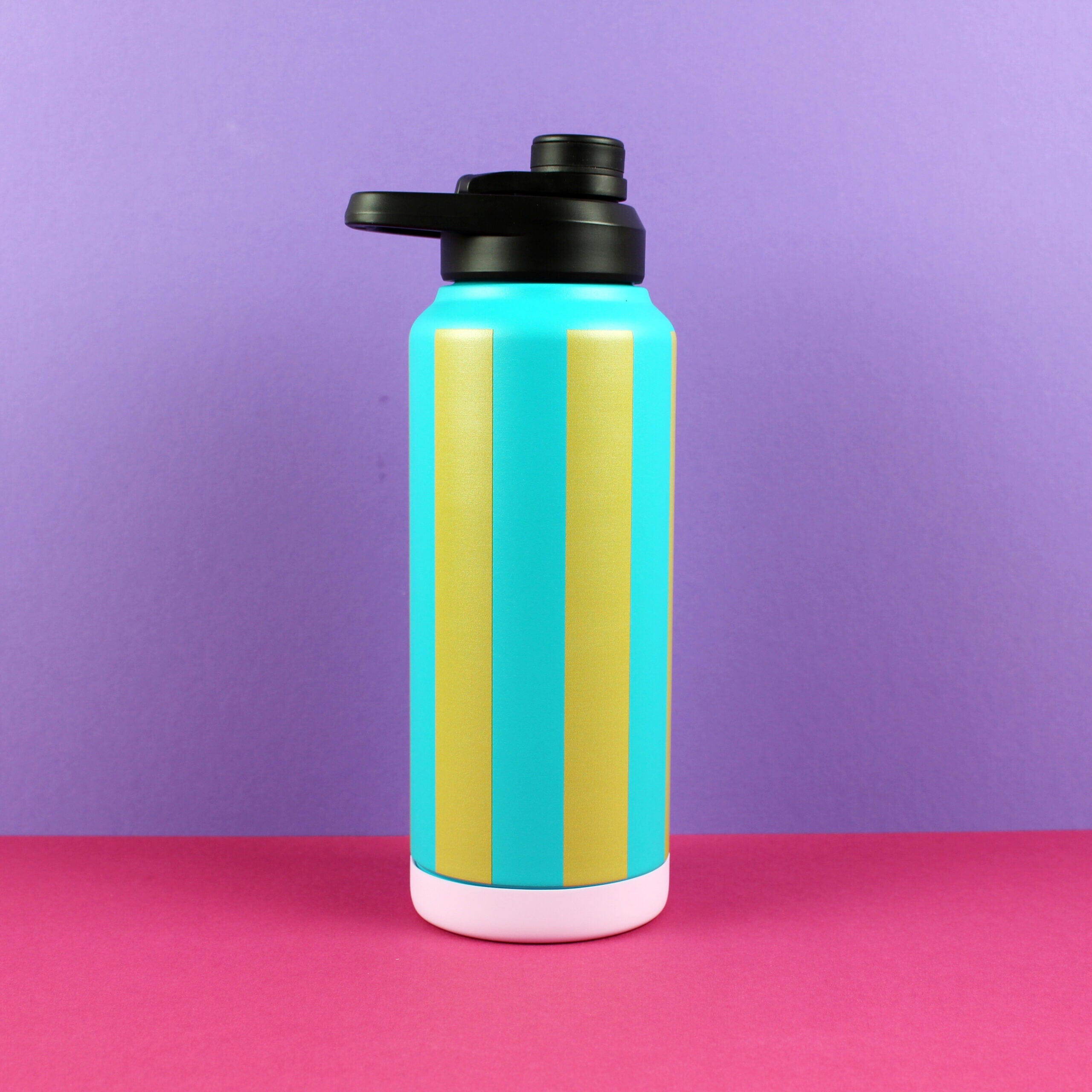 Trinkflasche 1000 ml "Stripes" Trinkflasche ava&yves Petrol/Olive 