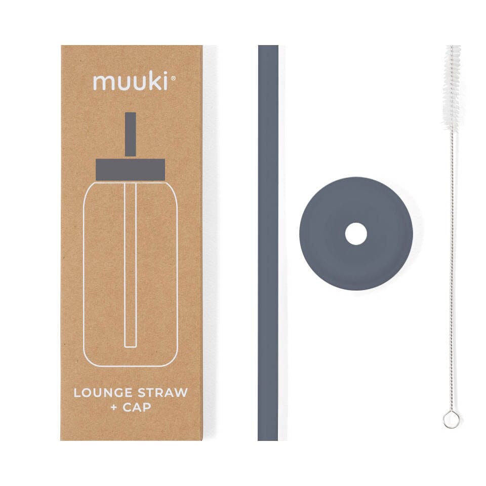 Trinkhalm für Muuki Daily Bottle "Lounge Straw & Cap" Trinkhalm muuki Smoke Grey 