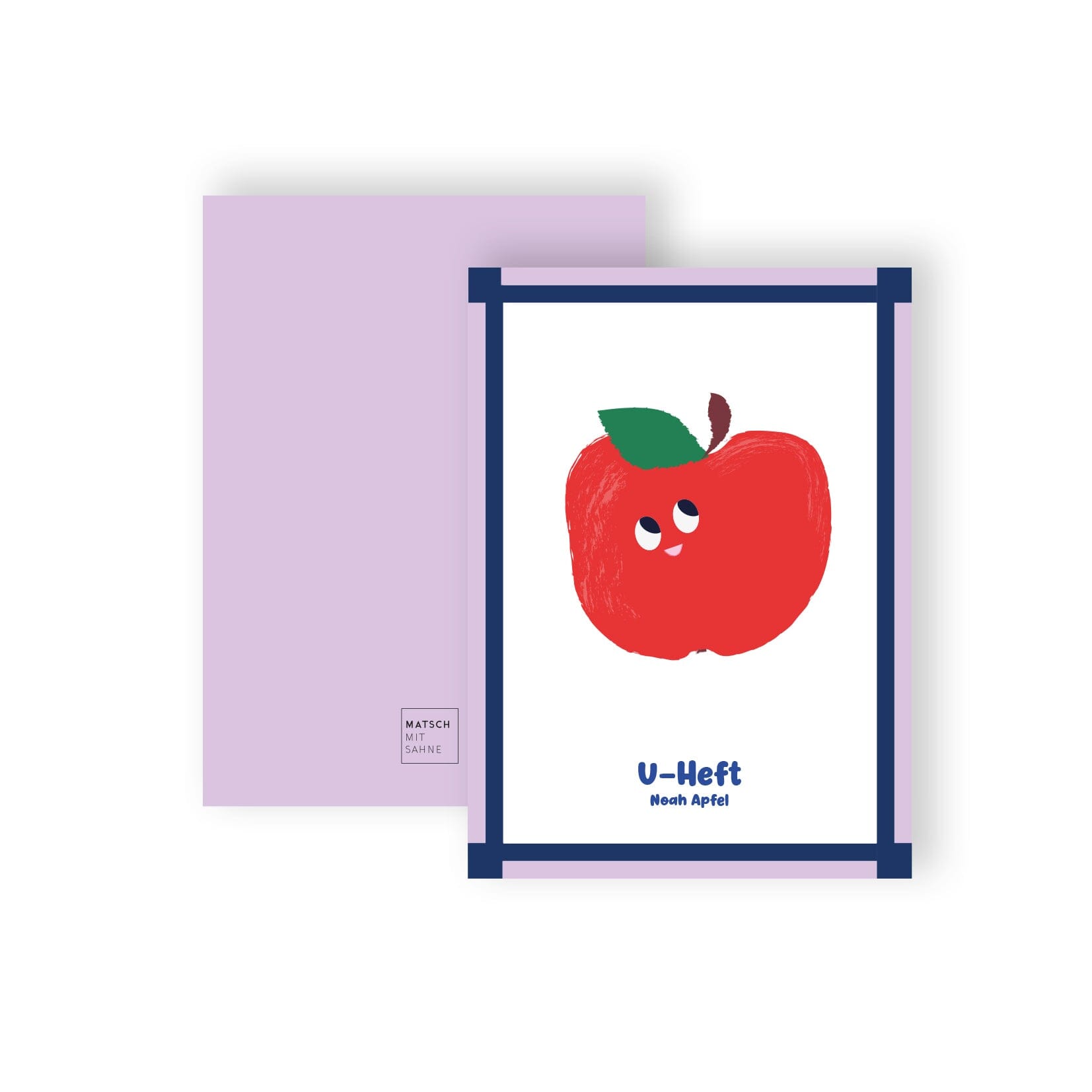 U-Hefthülle (personalisierbar) U-Heft Hülle Matsch mit Sahne Faces Apfel 