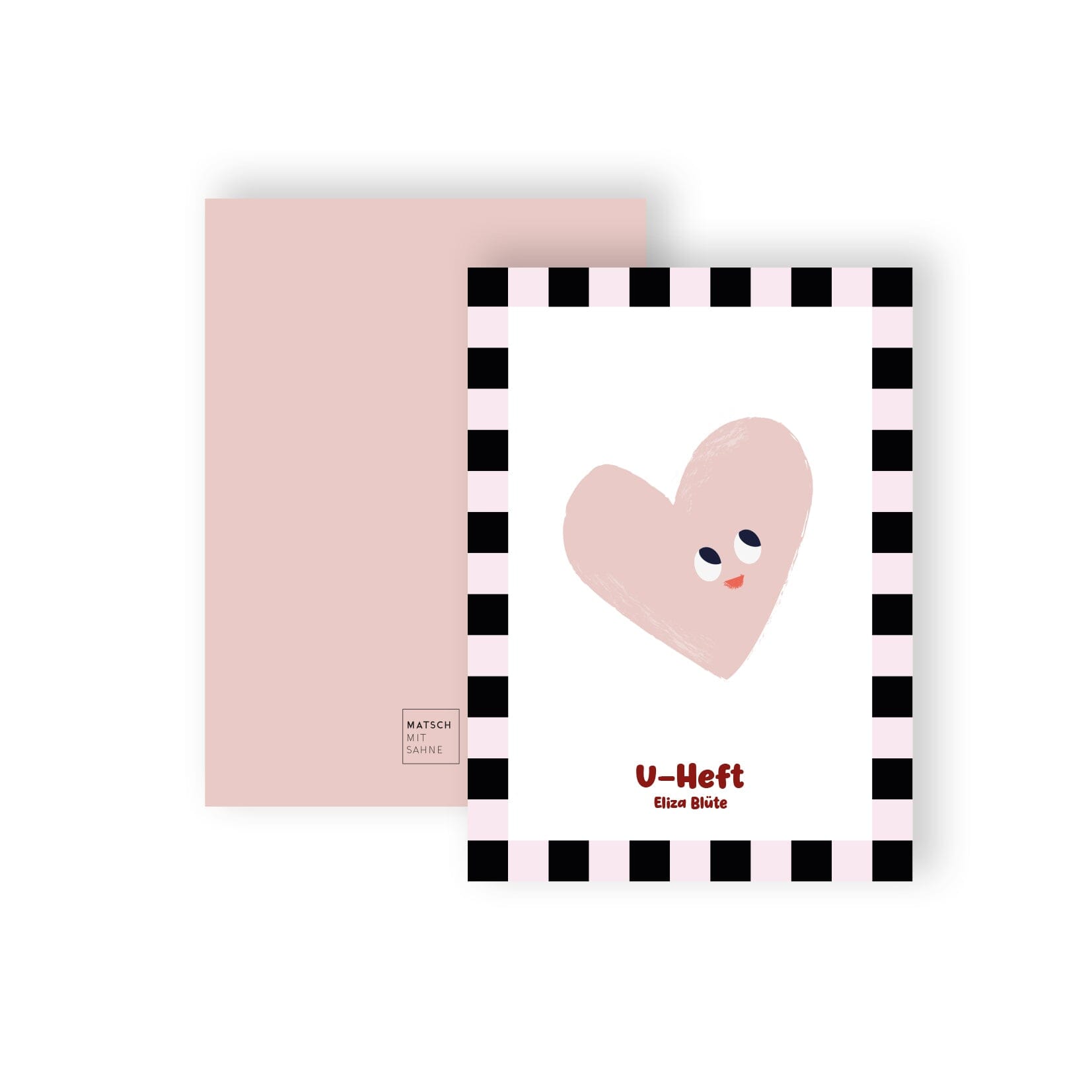 U-Hefthülle (personalisierbar) U-Heft Hülle Matsch mit Sahne Faces Herz 