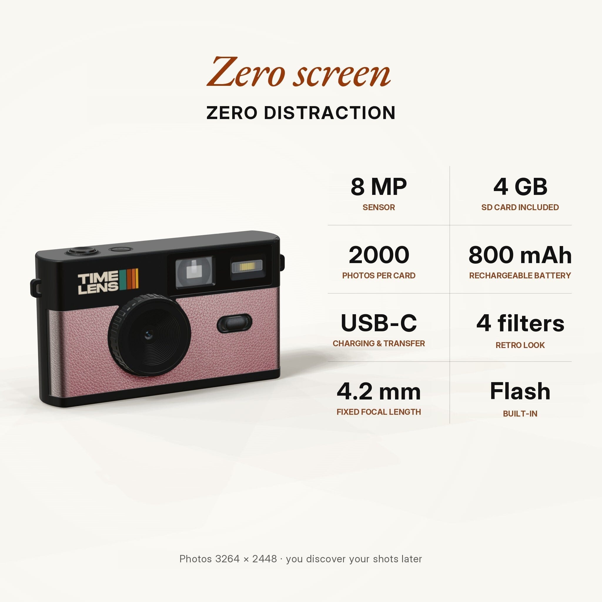 Vintage Camera 80ies Edition "Pop Rose Gold" timeLens 