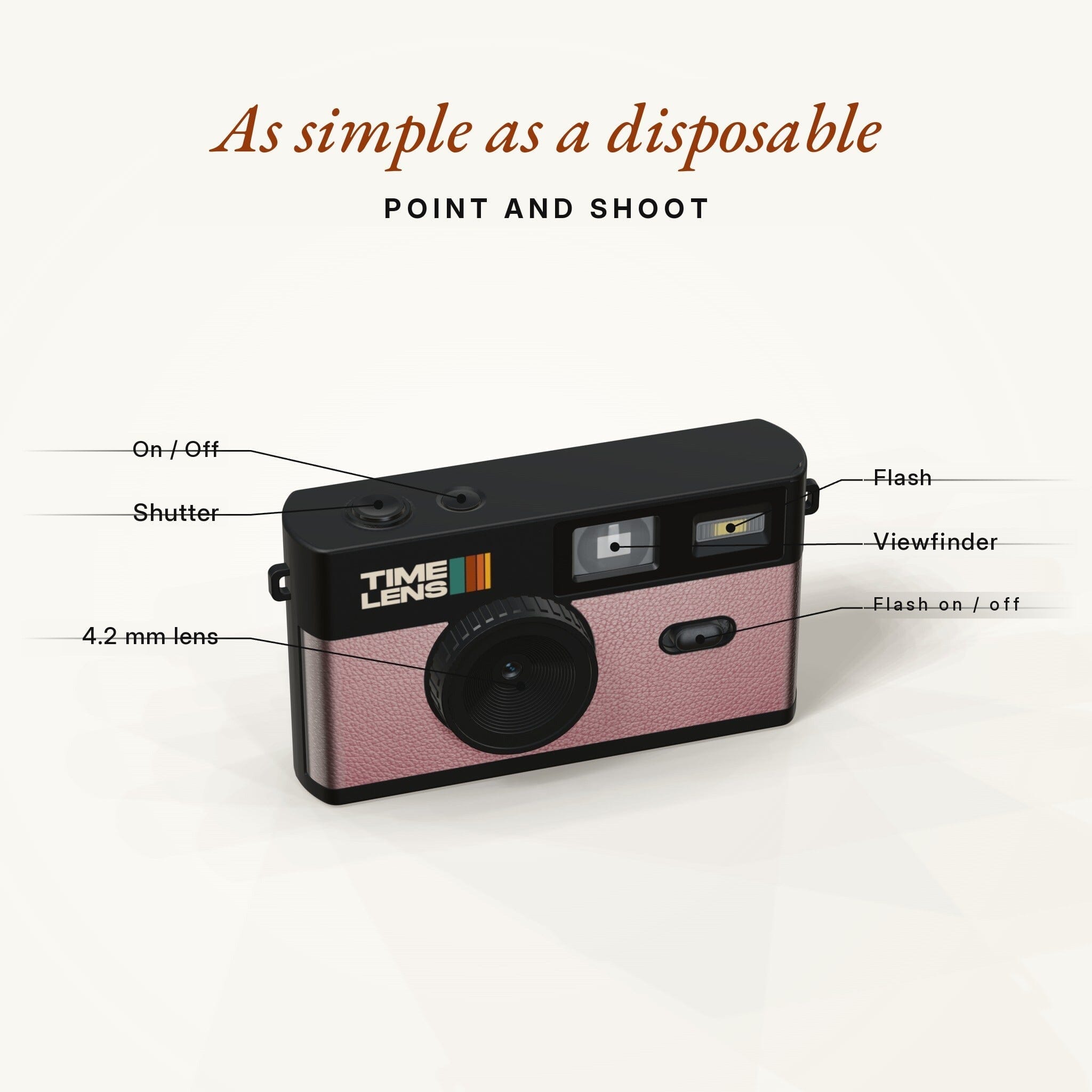 Vintage Camera 80ies Edition "Pop Rose Gold" timeLens 