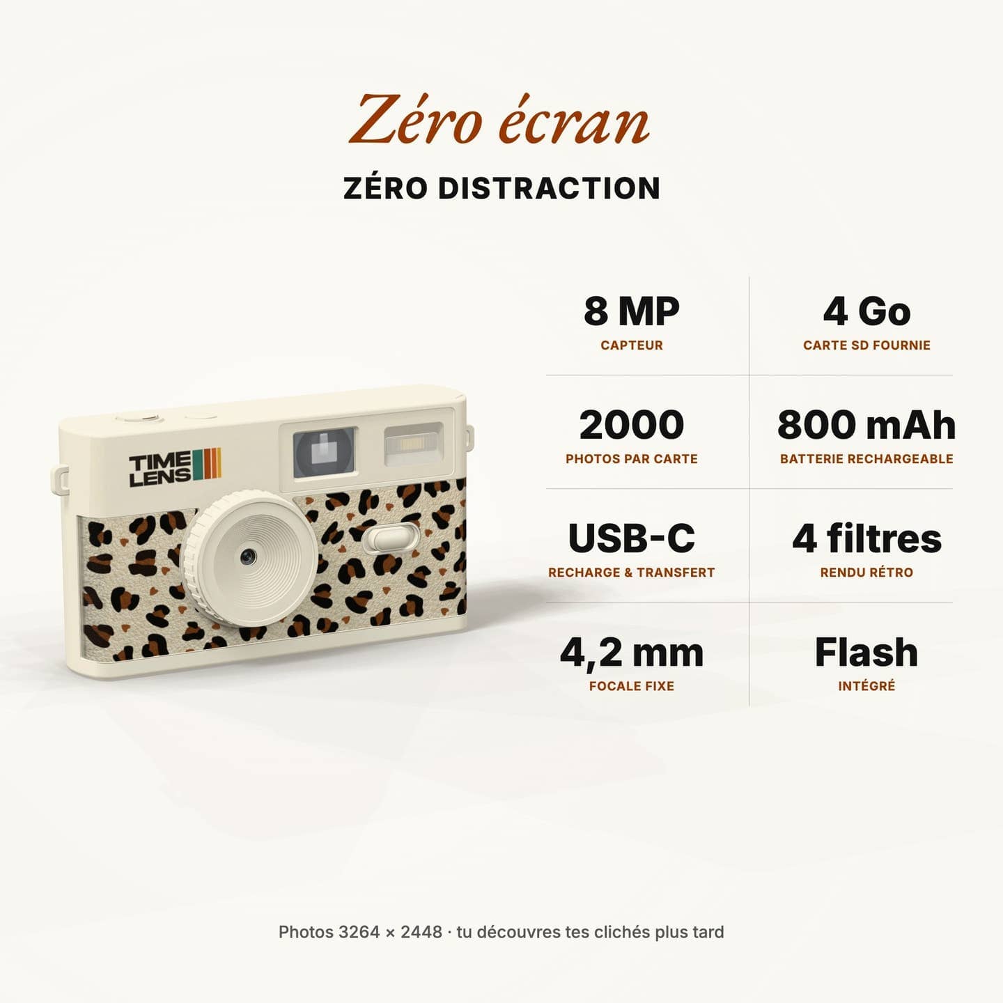 Vintage Camera "Cream Leopard" timeLens 