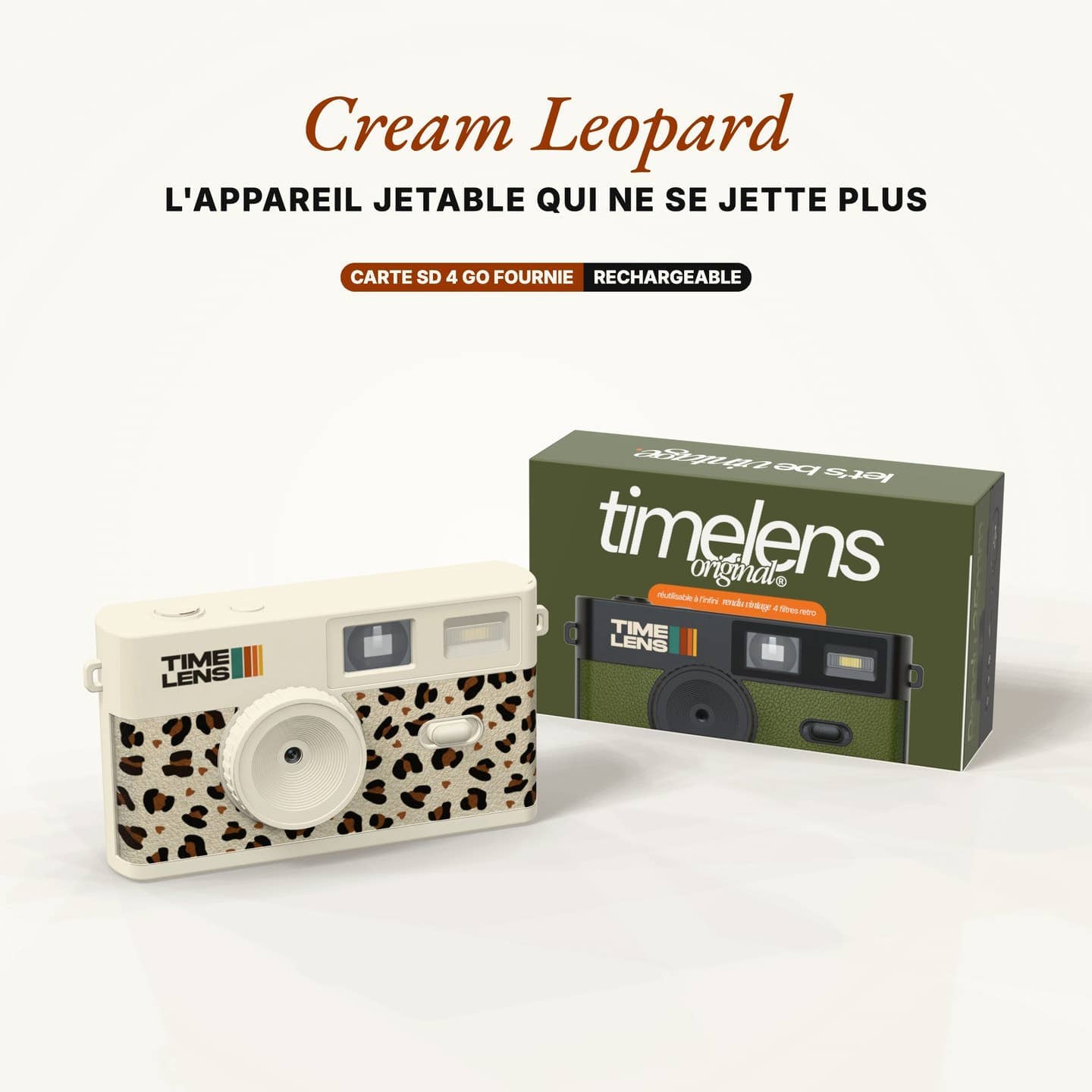 Vintage Camera "Cream Leopard" timeLens 