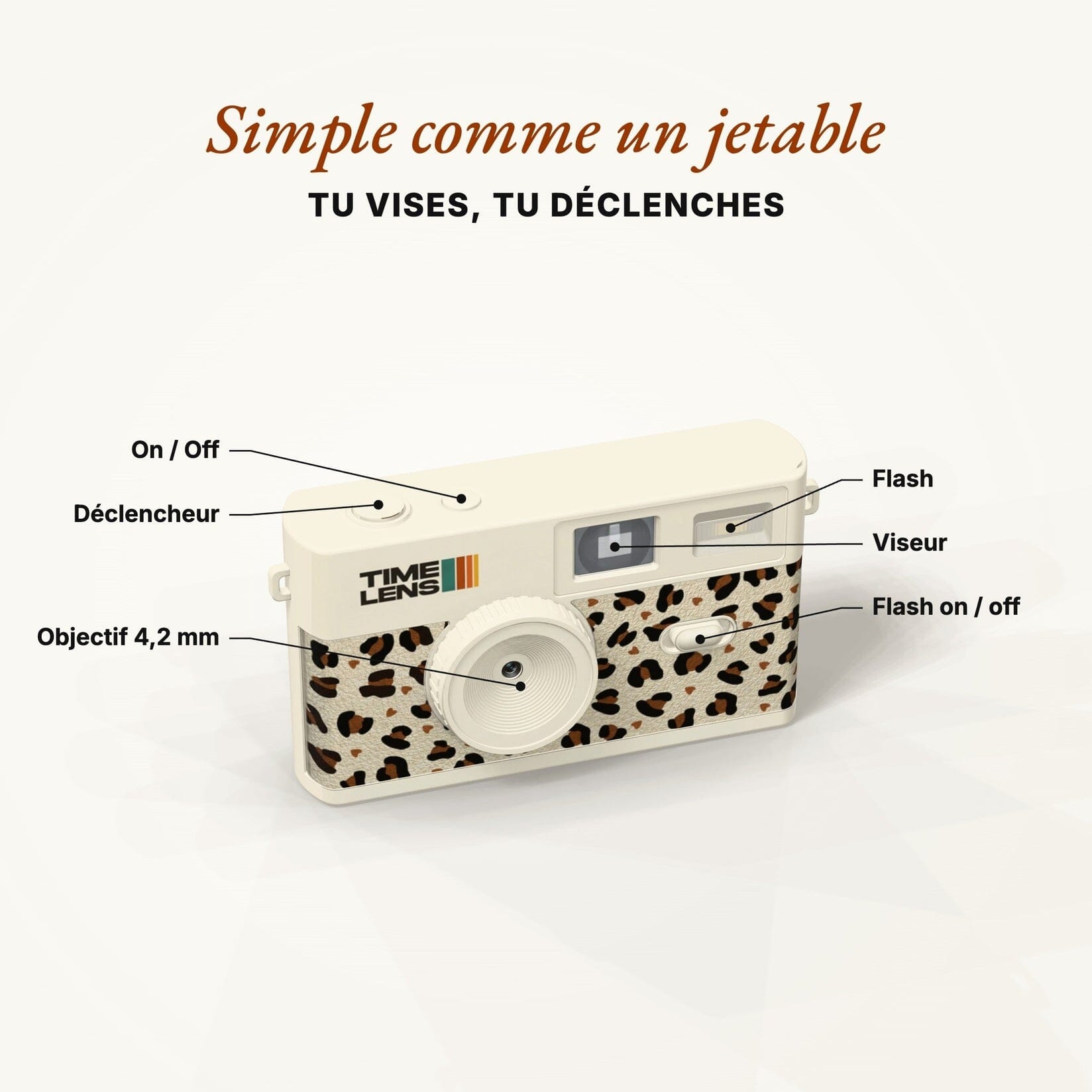 Vintage Camera "Cream Leopard" timeLens 