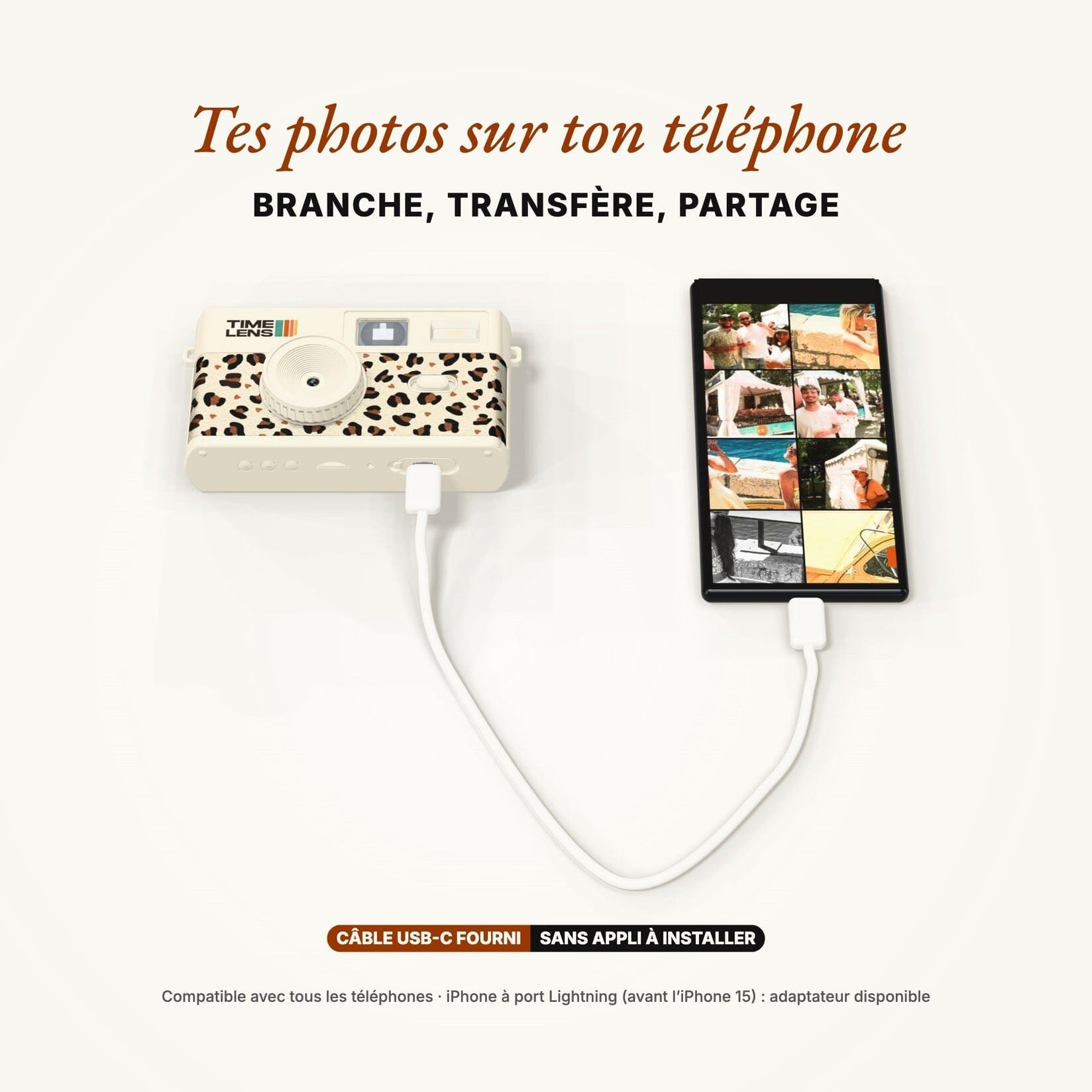 Vintage Camera "Cream Leopard" timeLens 