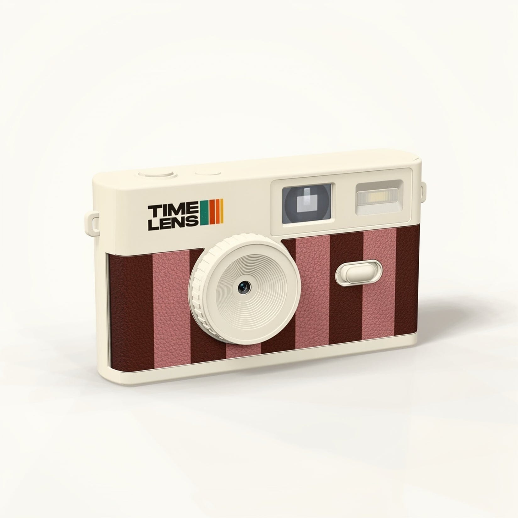 Vintage Camera "Streifen" timeLens Cream Rosewood 