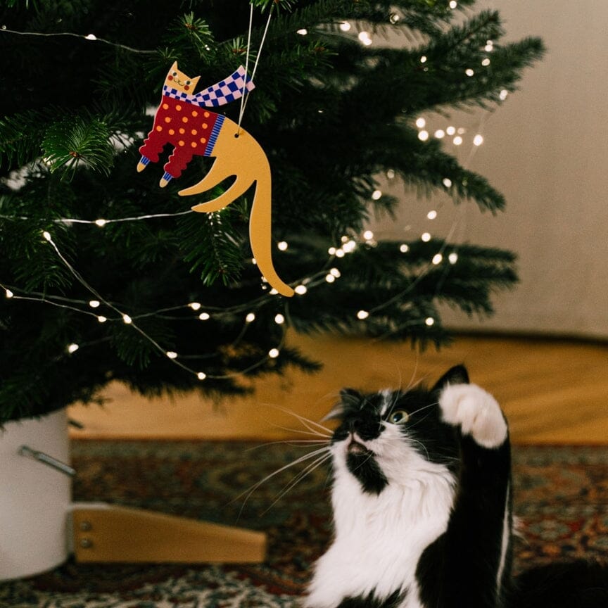Weihnachtsanhänger "Gelbe Katze" Dekoration milin 