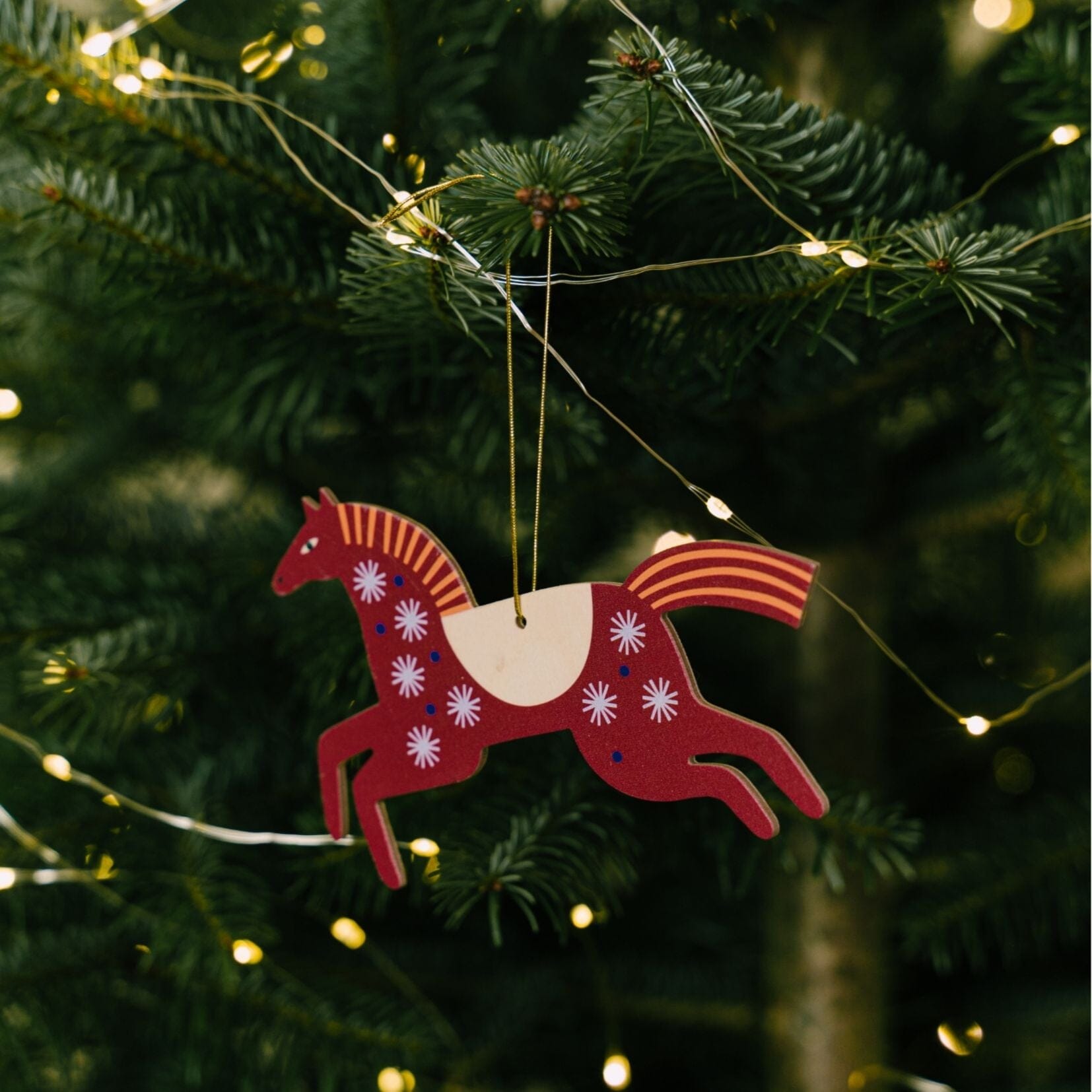 Weihnachtsanhänger "Holzpferd Rot" Dekoration milin 