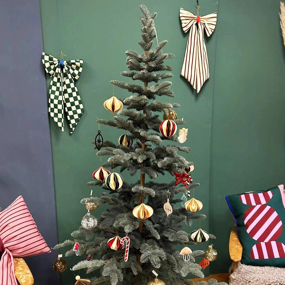 Weihnachtsschmuck Schleife "Schachbrett" Dekoration coopz 