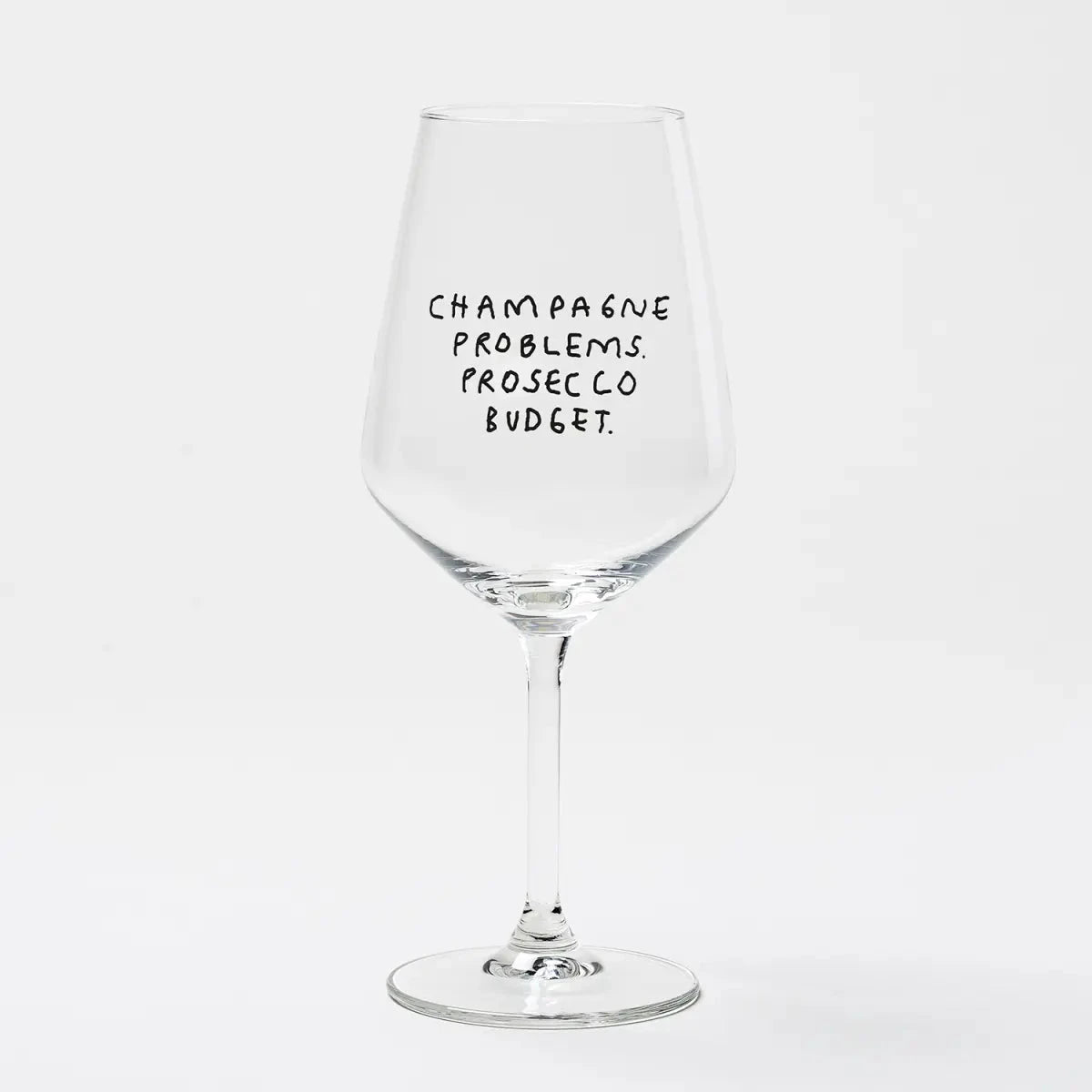 Weinglas "Champagne Problems. Prosecco Budget" Weinglas selekkt 