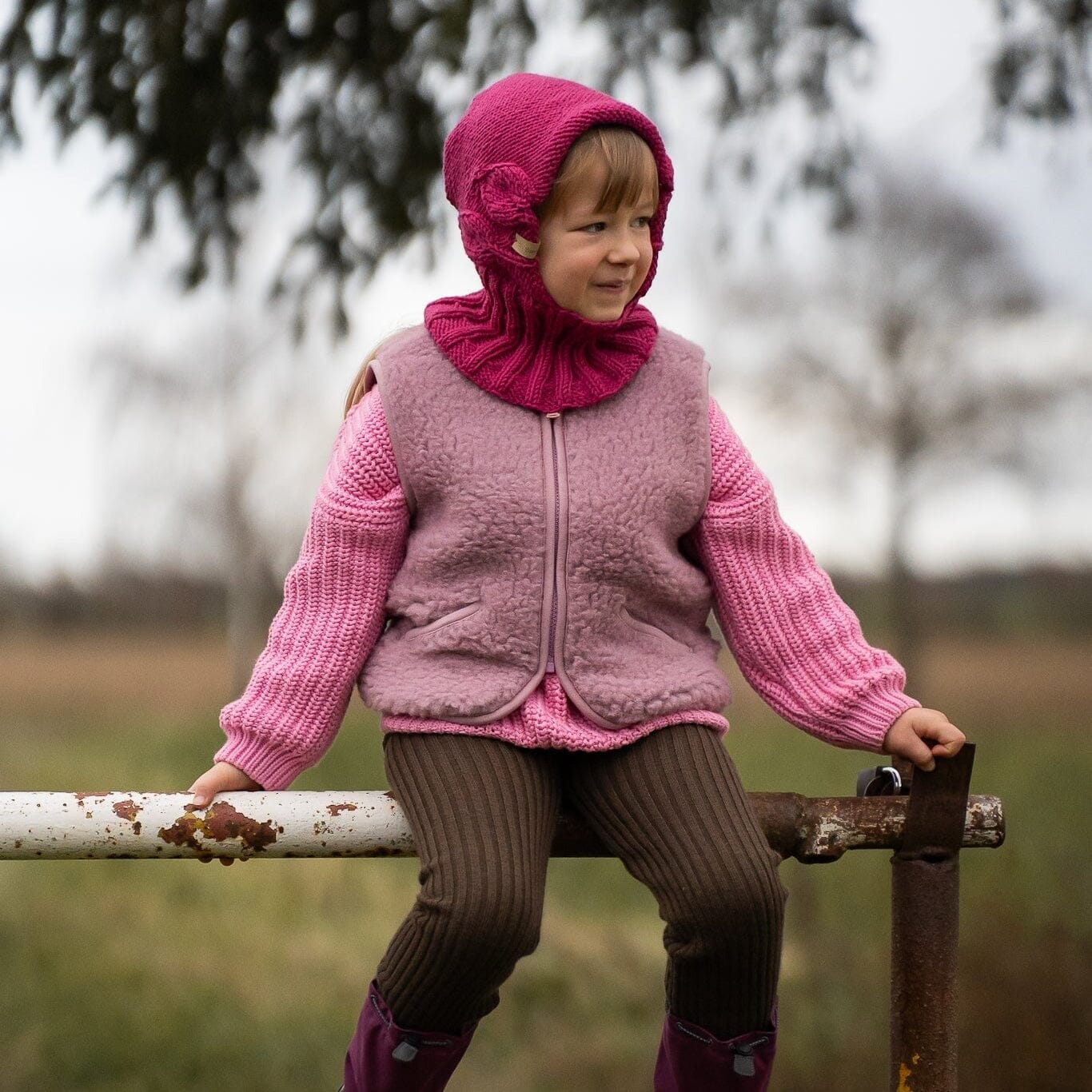 Wollweste für Kinder "POS" Weste Alwero Venetian Pink XS-92/98 