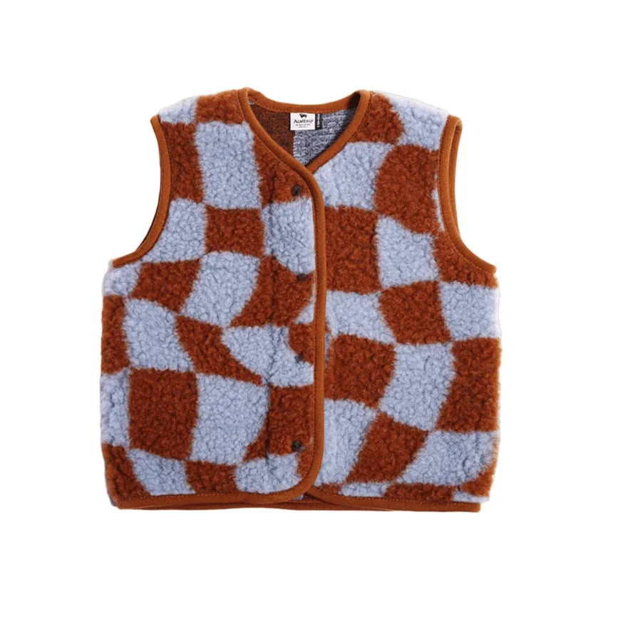 Wollweste für Kinder "TYB Checkered" Weste Alwero XS-92/98 