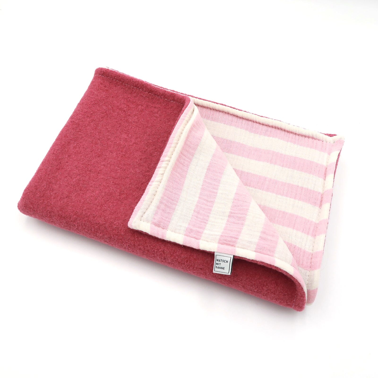 Babydecke Babydecke Matsch mit Sahne Beere/Stripes Bubblegum 