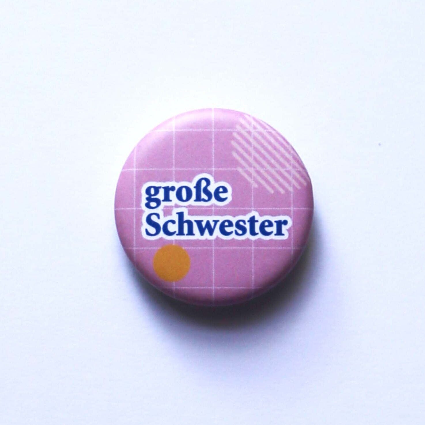 Button "große Schwester" Button Matsch mit Sahne 