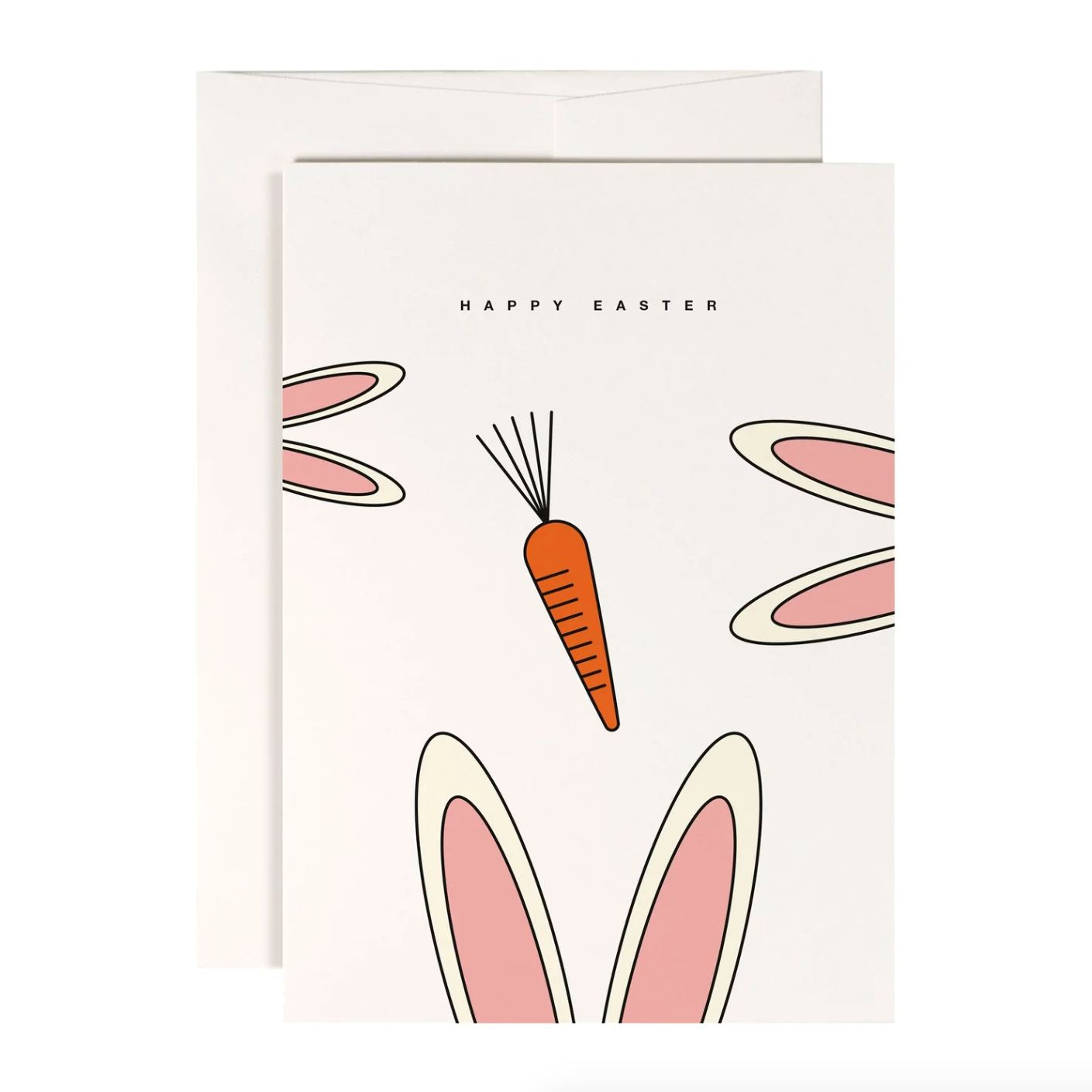 Klappkarte "Happy Easter / White Rabbits" Klappkarte Red Fries 