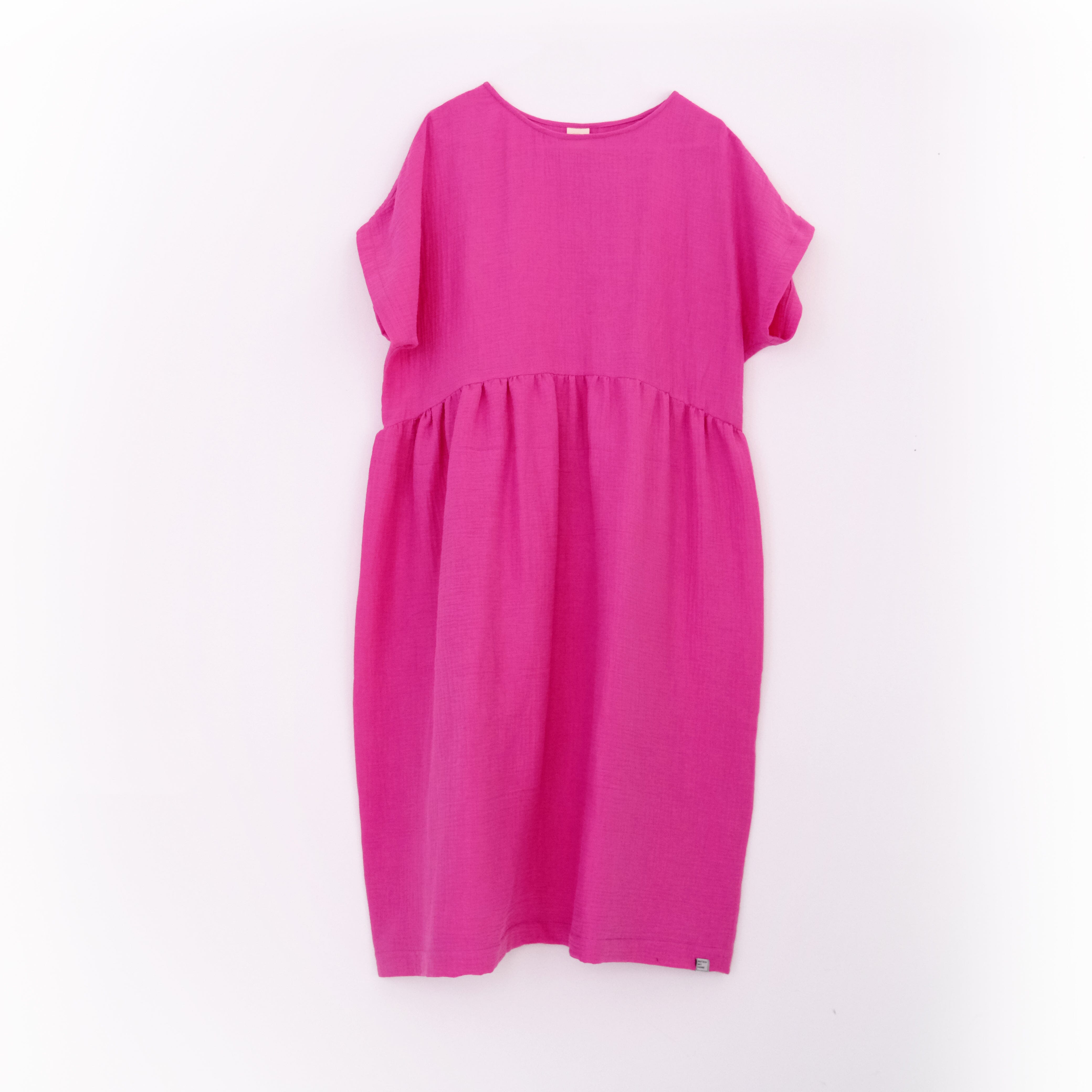 Oversize Kleid "Musselin Uni" Bekleidung & Accessoires Matsch mit Sahne Pink 