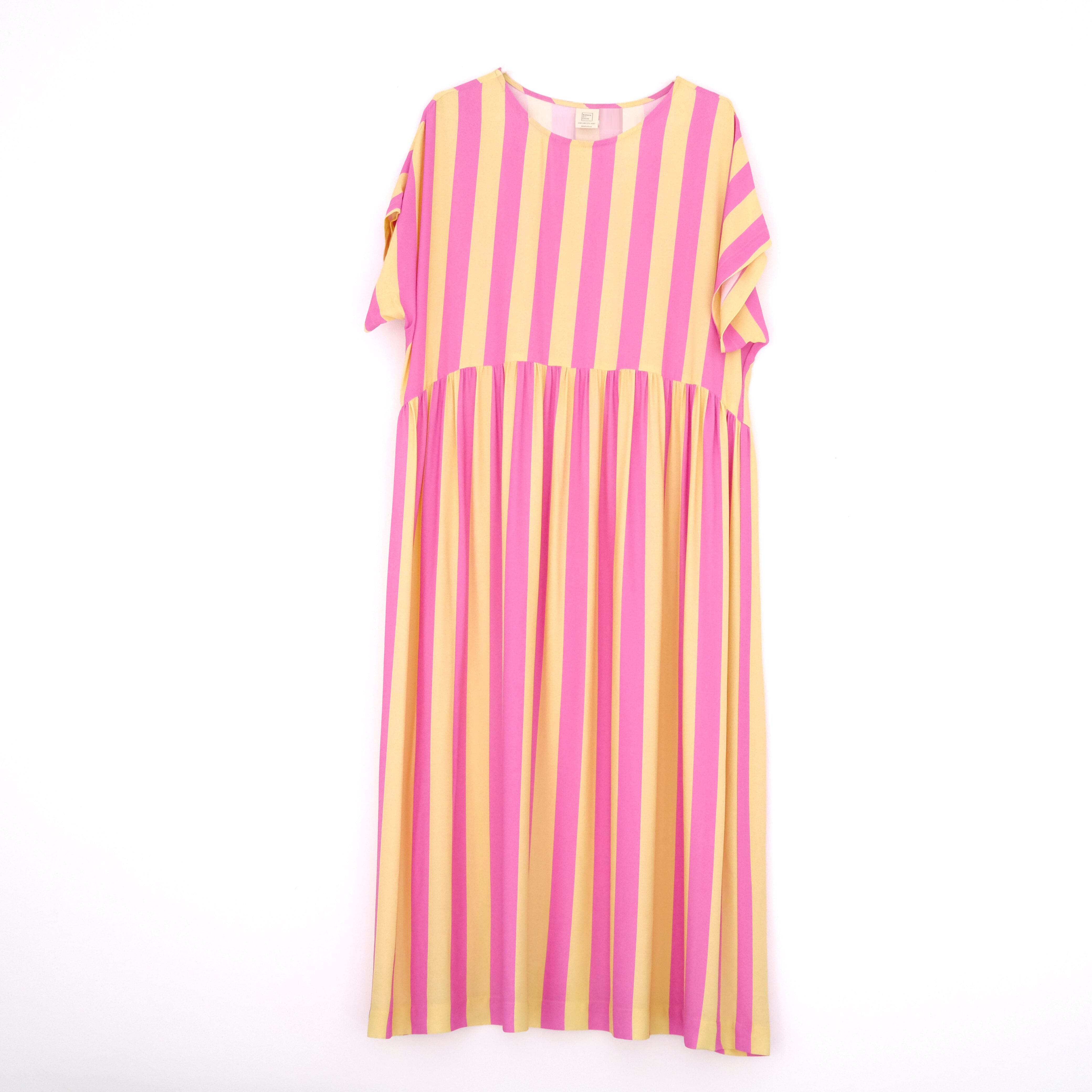 Oversize Kleid "Viskose Stripes" Bekleidung & Accessoires Matsch mit Sahne Gelb / Pink 
