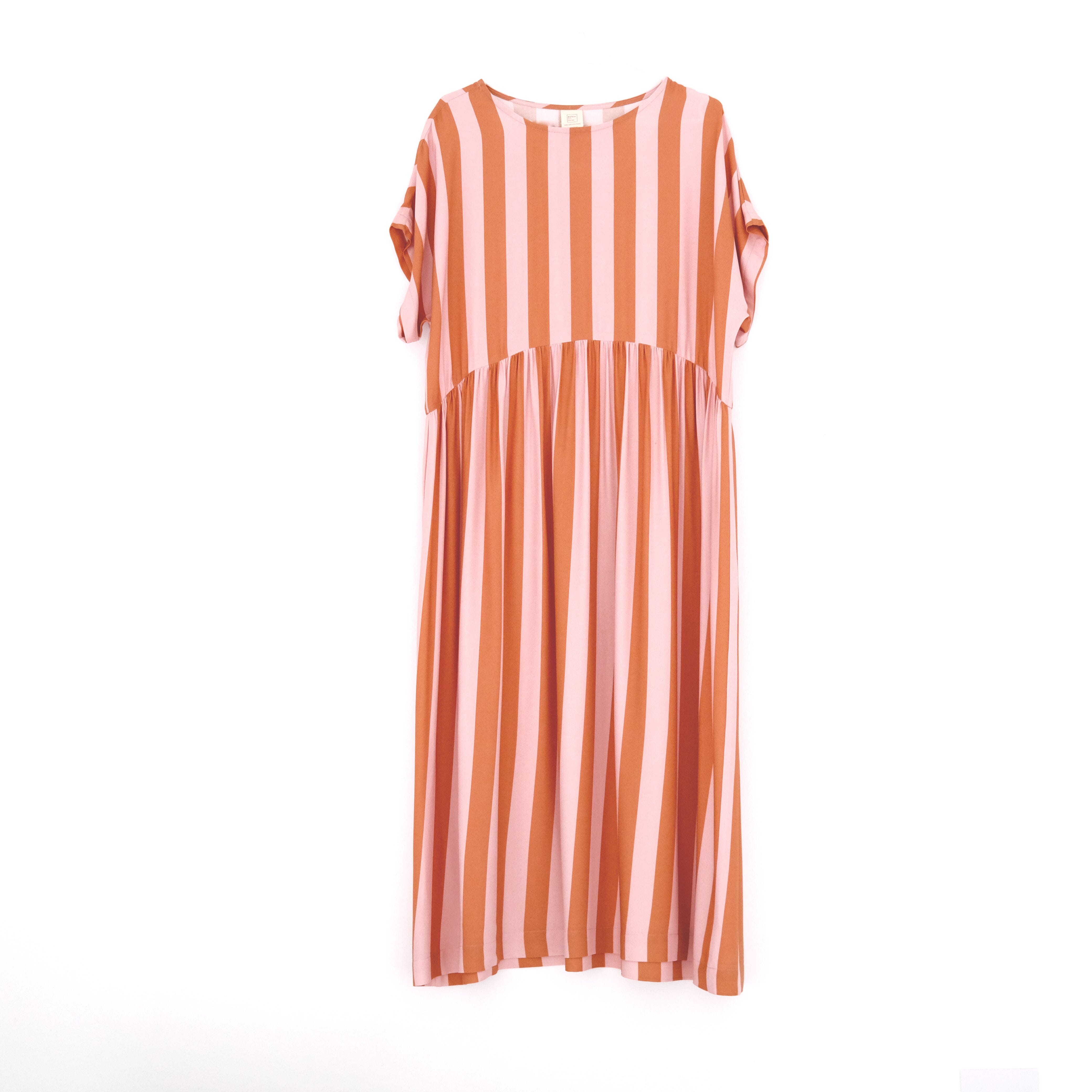 Oversize Kleid "Viskose Stripes" Bekleidung & Accessoires Matsch mit Sahne Nude / Rost 