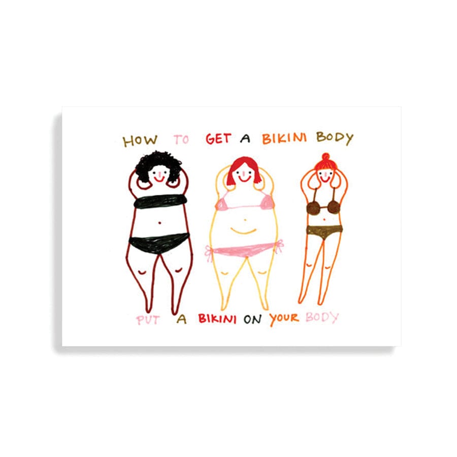 Postkarte "Bikini Body" Postkarte Slinga Illustration 