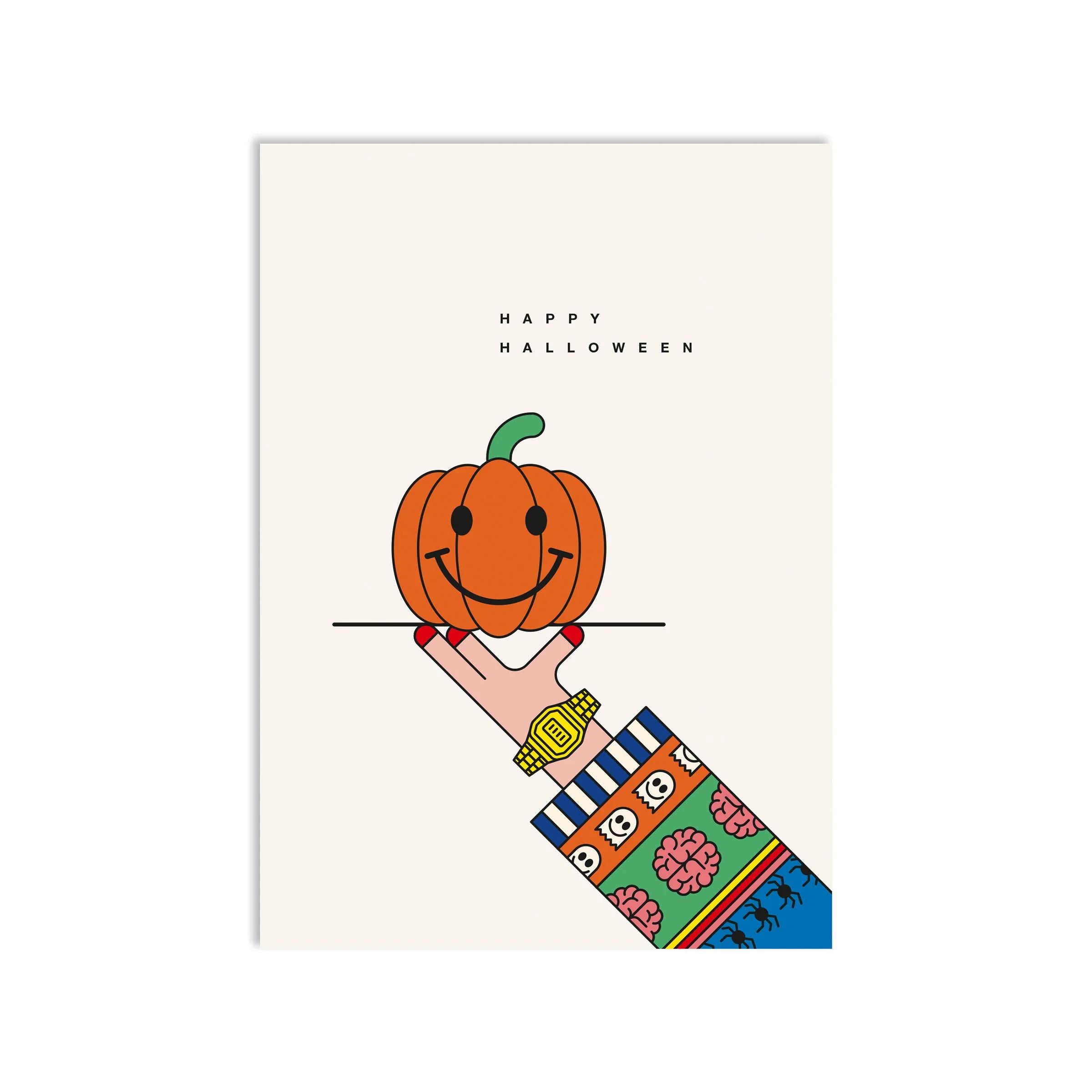 Postkarte "Happy Halloween" Postkarte Red Fries 