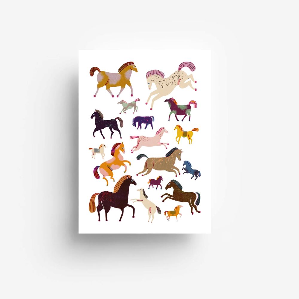 Postkarte "Pferde" Postkarte jungwiealt 