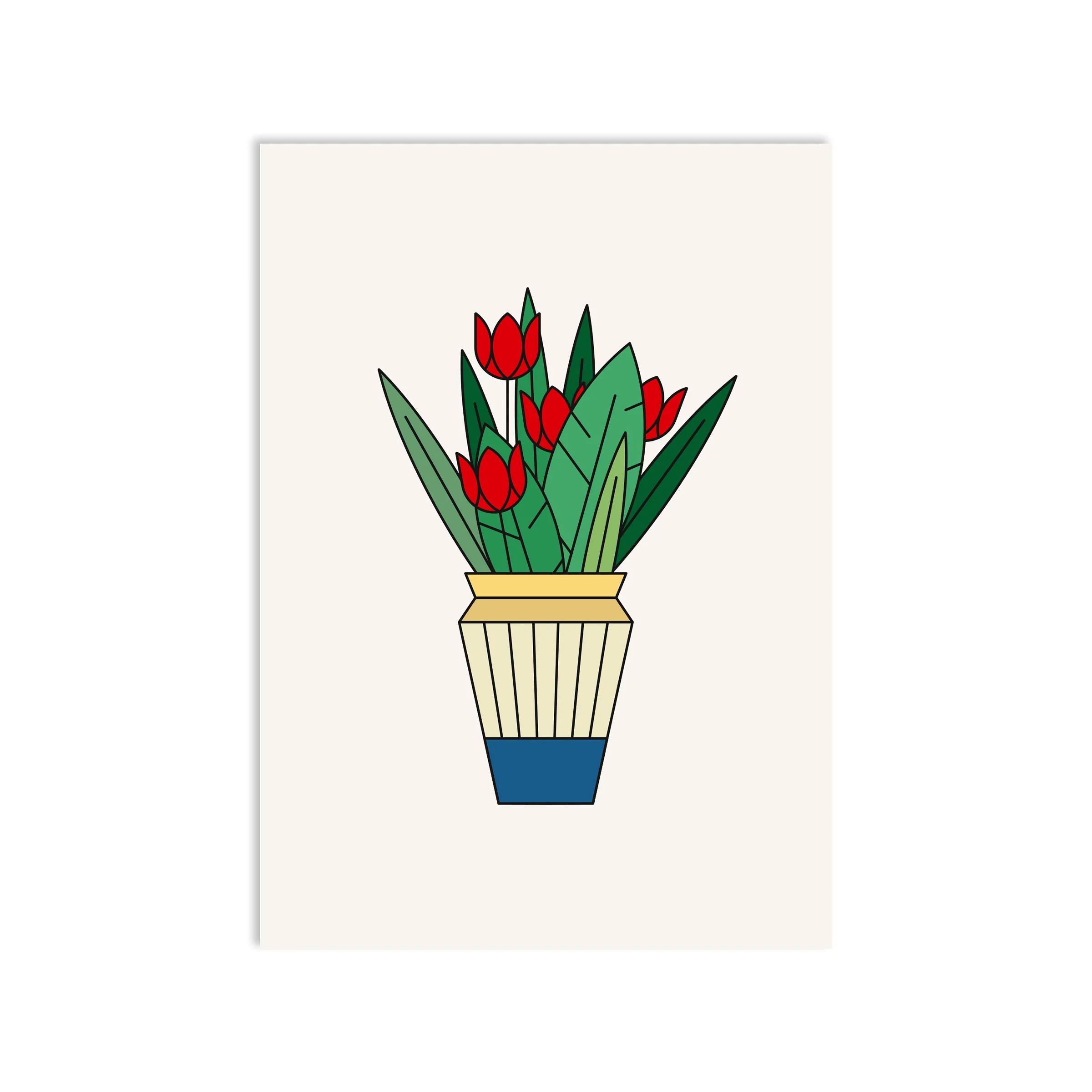Postkarte "Tulips" Postkarte Red Fries 