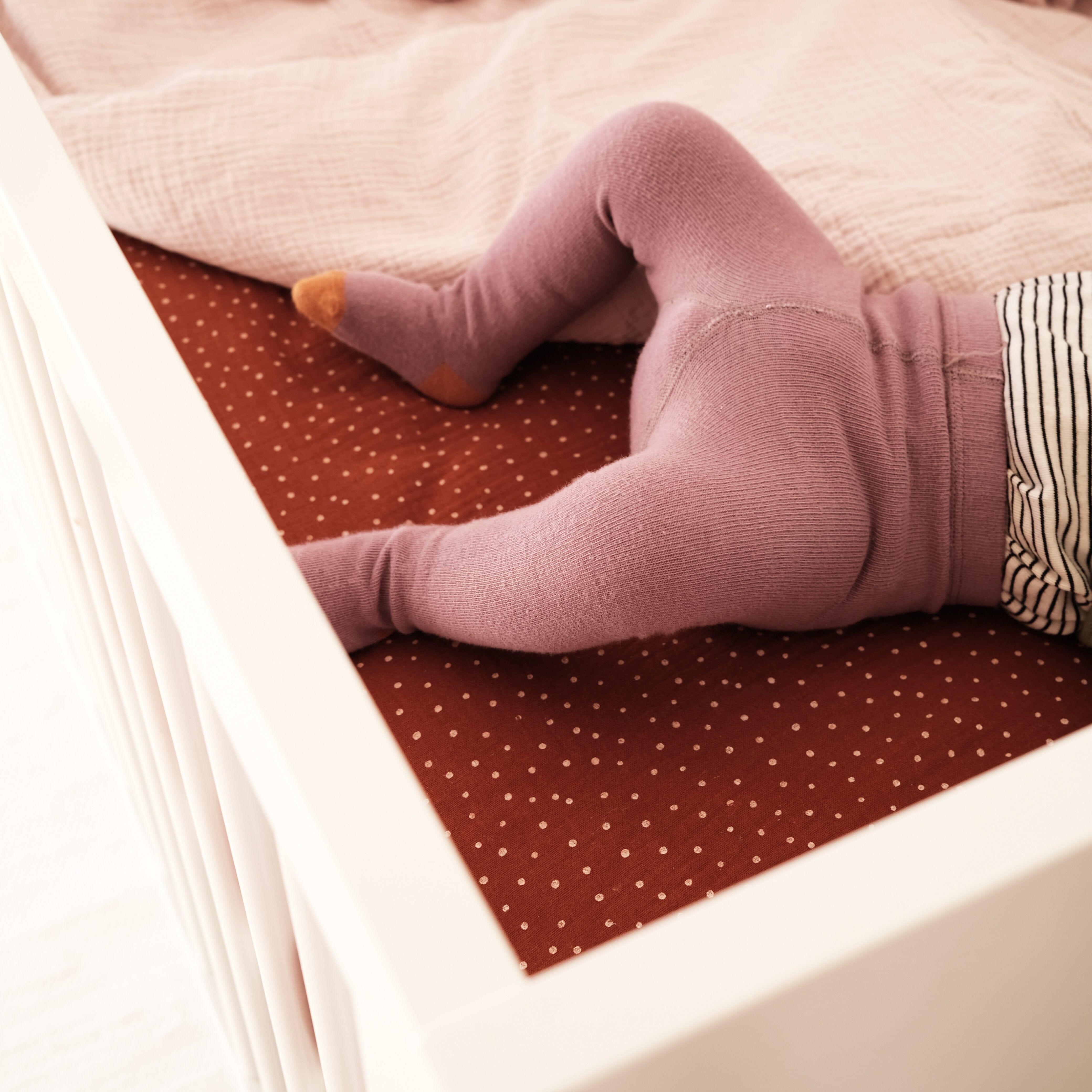 Spannbettlaken Baby (40 x 80 cm) Bettlaken Matsch mit Sahne 
